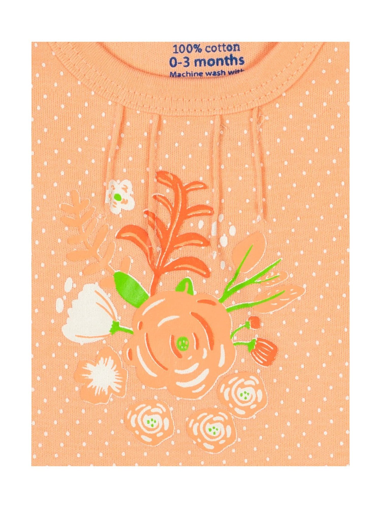 Mee Mee Kids Peach Printed Bodysuit (Pack Of 2)