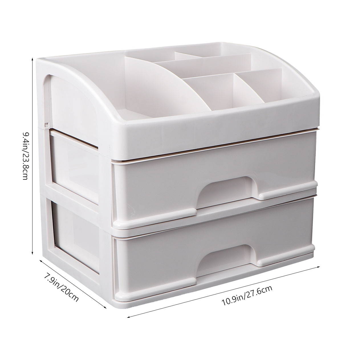 1 Pc Desktop Organizer Storage Case Make-up Organizer Box for Students (White)