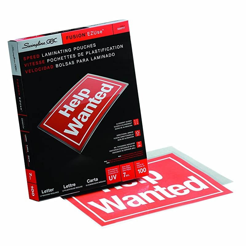 GBC Thermal Laminating Sheets Pouches Letter Size Speed Pouch 7 Mil EZUse 100Count 3200717