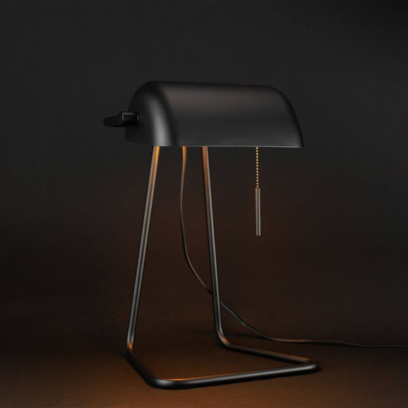 15" Harrison Bankers Task Lamp Matte Black - Globe Electric