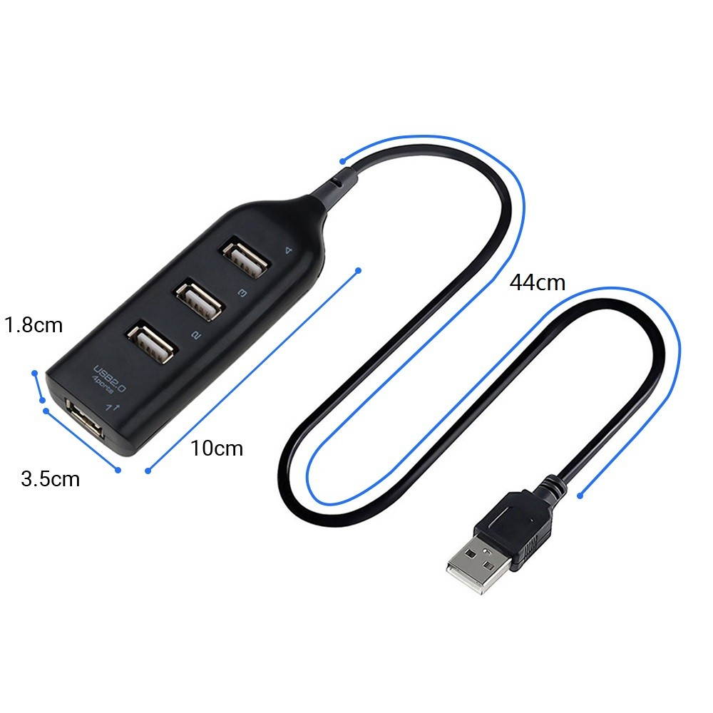 4-Ports USB Hub 2.0 Multi USB Splitter Hub Use Power Adapter Expanderfor PC Laptop Computer