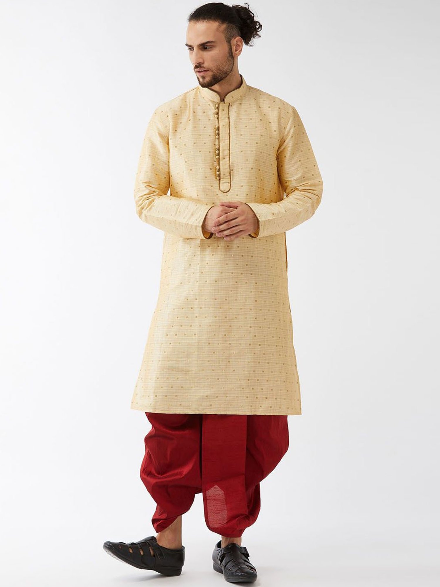 Vastramay White Cotton Straight Fit Embroidery Ethnic Suits