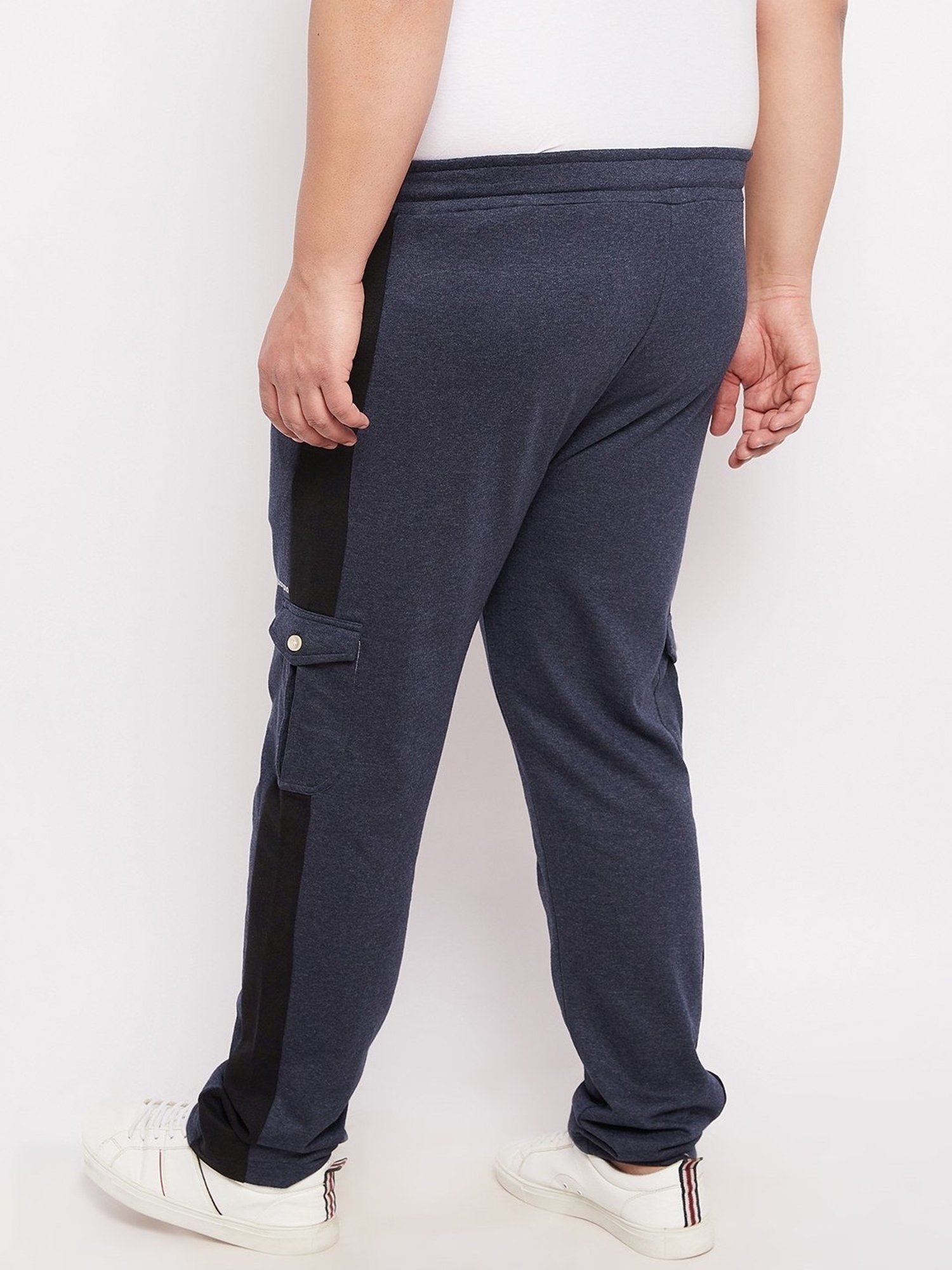 Bigbanana Navy Blue Cotton Regular Fit Printed Trackpants