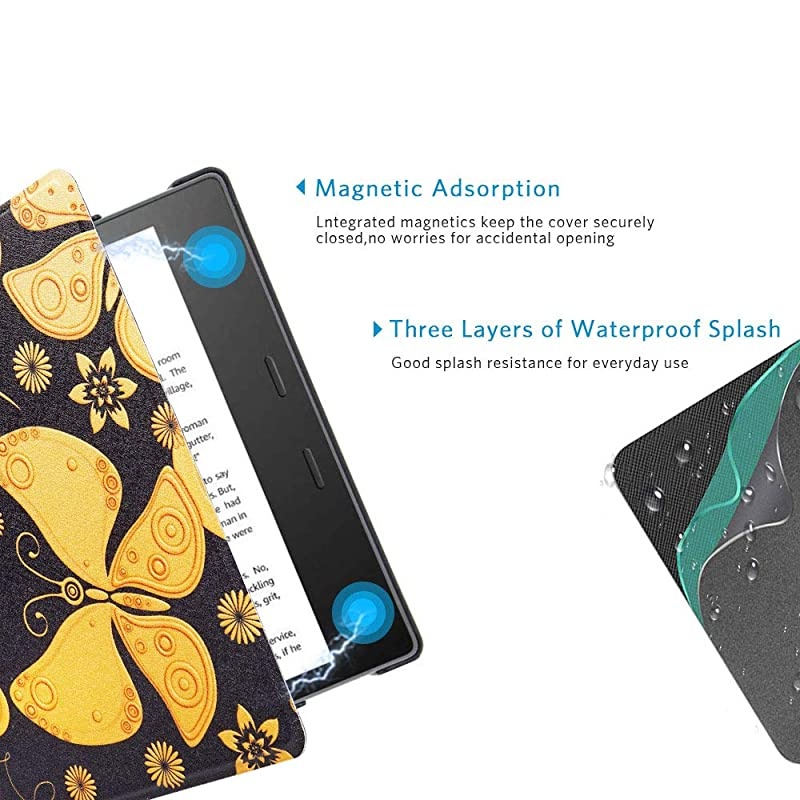 Kindle Oasis Case Premium PU Leather Smart Cover with Auto Sleep Wake Feature for Kindle Oasis 9th 10th Generation Slim FitButterfly