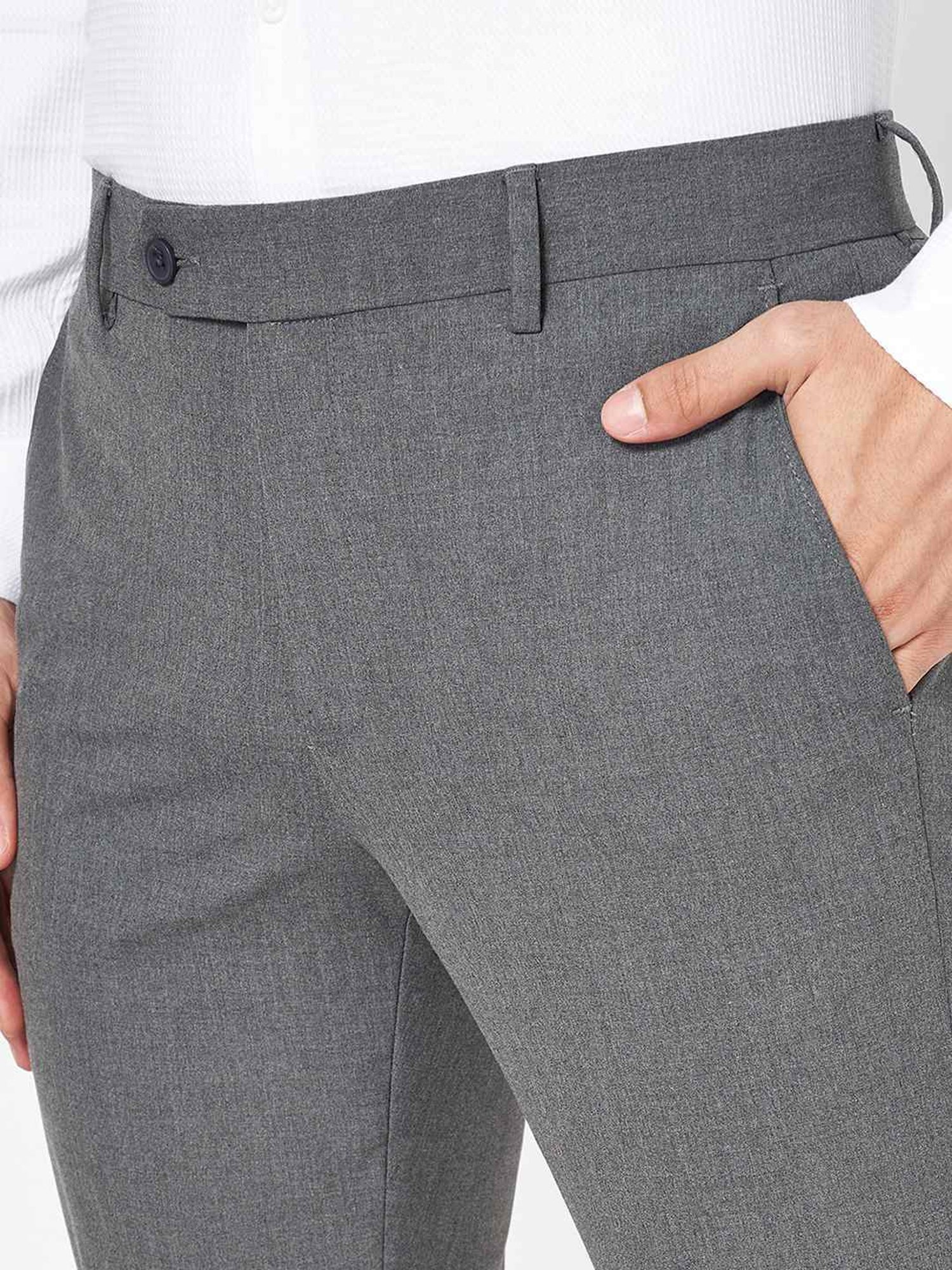 Arrow Navy Regular Fit Trousers