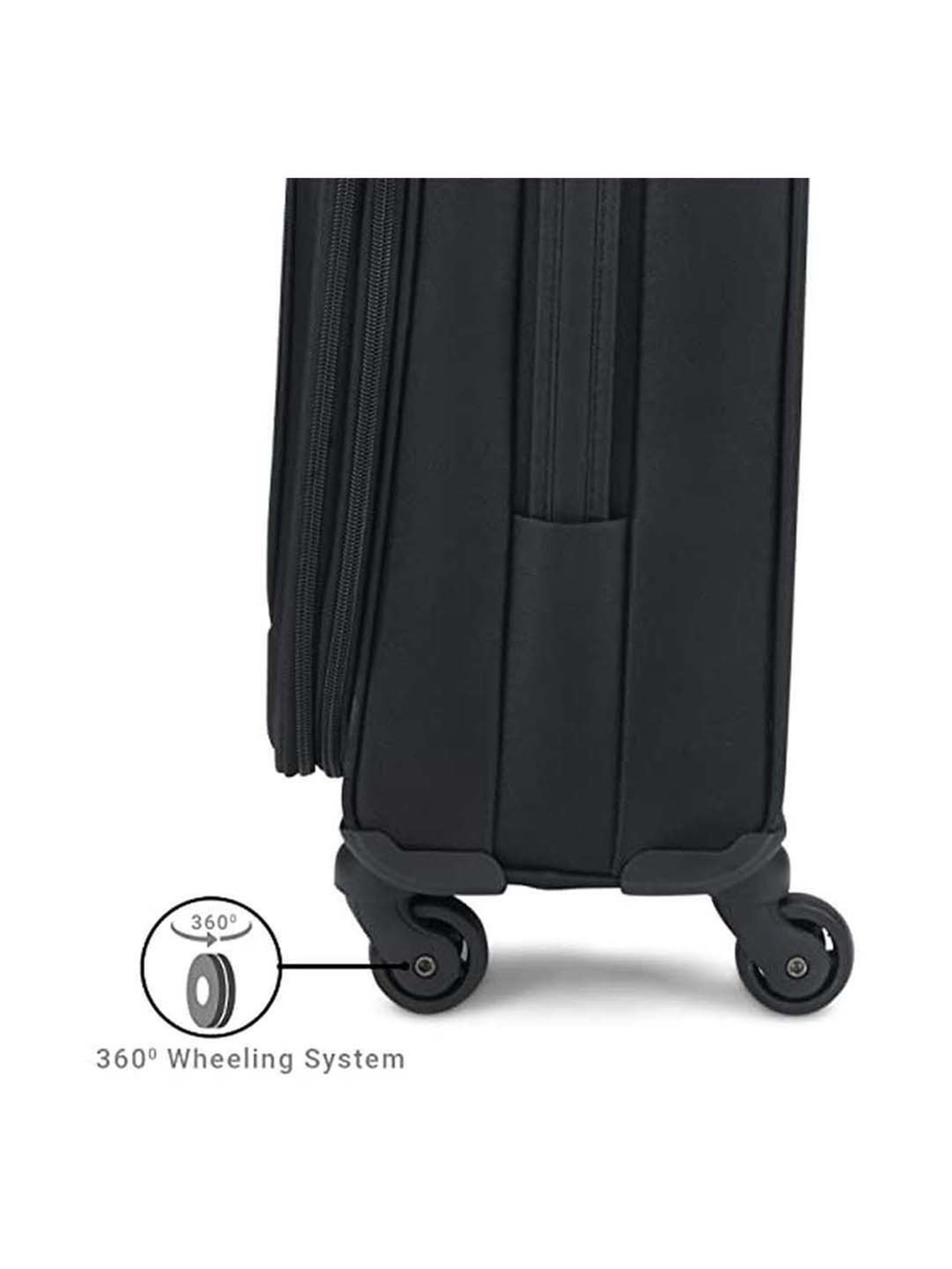 Aristocrat Commander Black Solid Soft Small Trolley Bag - 28 cm