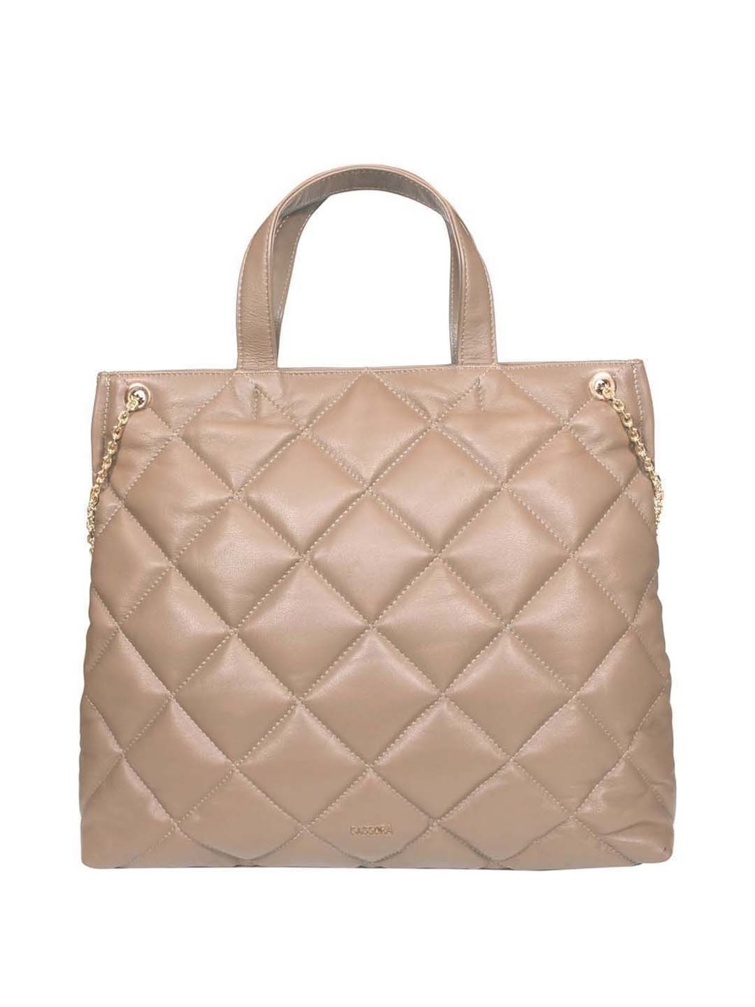 SASSORA Khaki Quilted Large Shoulder Bag