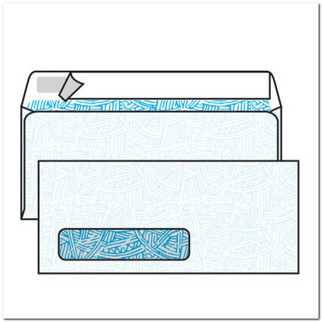 #10 Side Seams Windows Kwik-Tak Wesco Tint, 4-1/8" x 9-1/2", White, Blue Wesco Inside Tint, Poly Window (Box of 500)