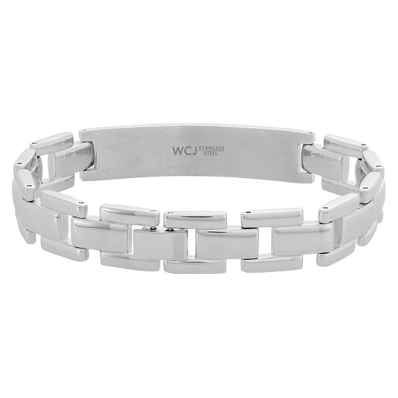 Men's Stainless Steel Lord's Prayer ID Link Bracelet (12.5mm) - Silver (8.5")