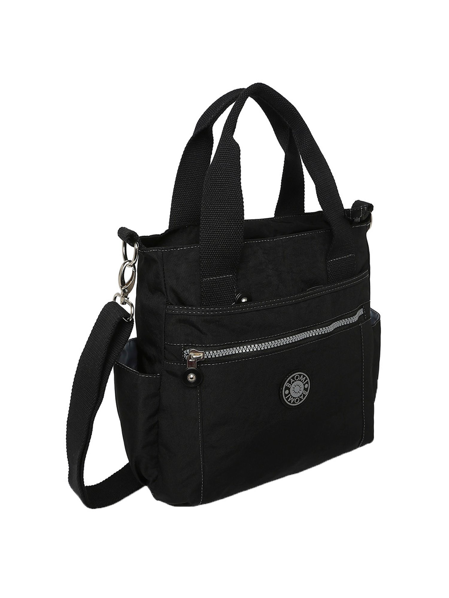 Baomi Black Solid Medium Handbag