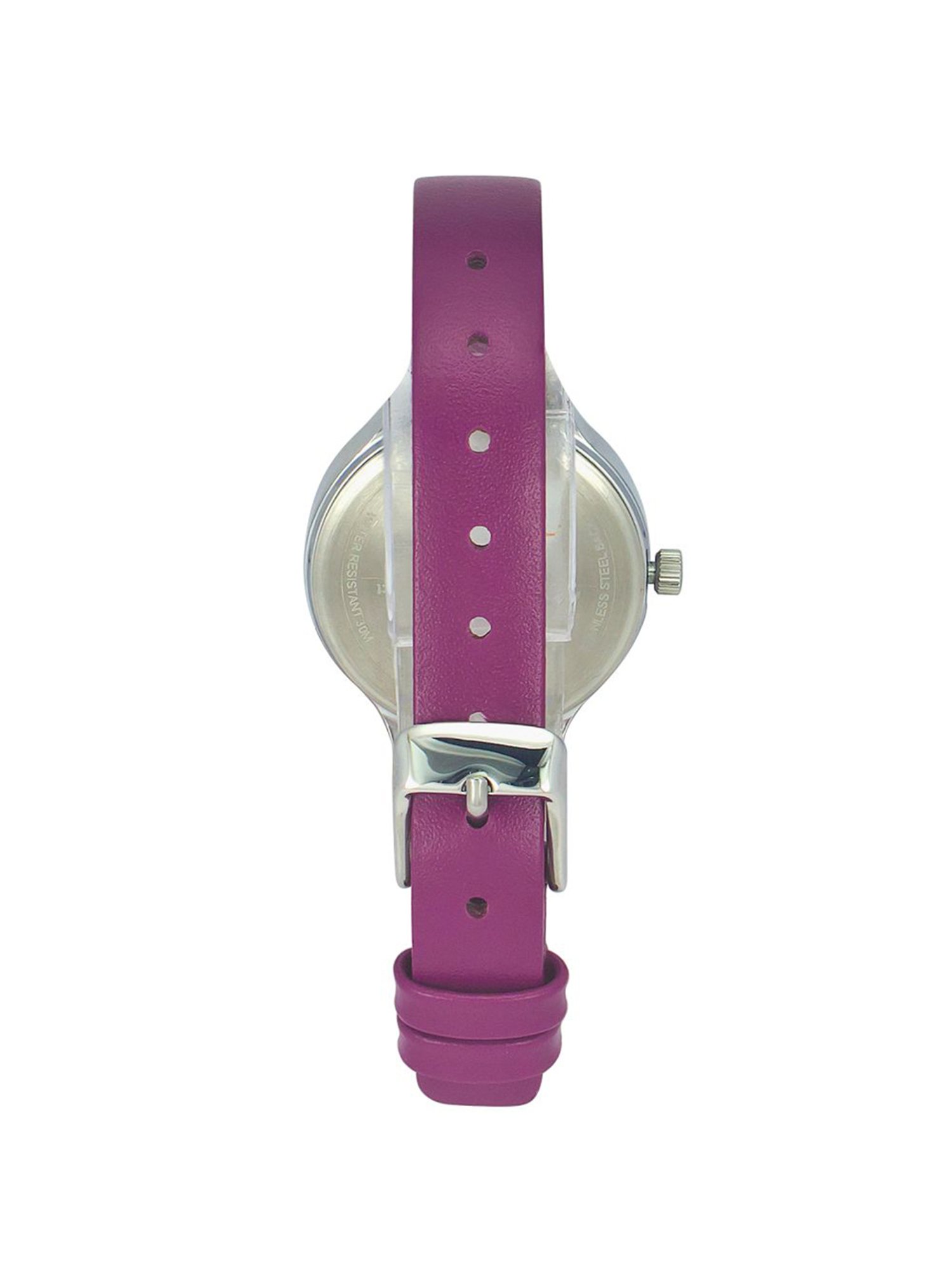 Helix By Timex Black Round Dial Analog Leather Women Watch - TW027HL19