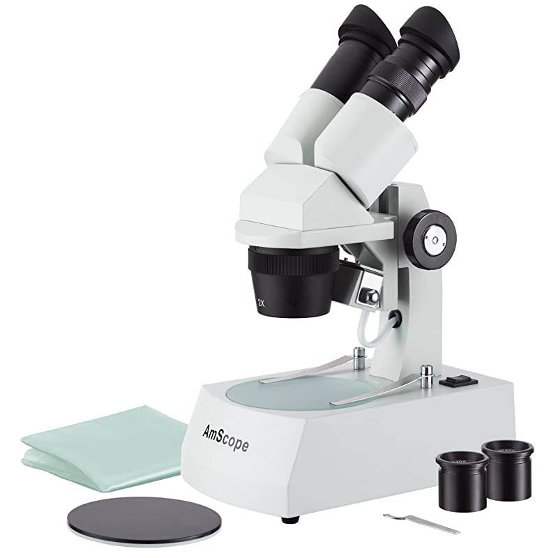 SE306-AZ-E2 Digital Binocular Stereo Microscope, WF10x and WF20x Eyepieces, 20X/40X/80X Magnification, 2X and 4X Objectives, Upper and Lower Halogen Lighting, Reversible Black/White Stage Plate, Arm