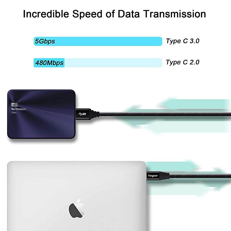 USB C to Micro 30 Cord 1Pack  Nylon Braided Metal Connector Type C 30 to Micro B Cable1ft Fast Charging Syncing Compatible with Toshiba Canvio Galaxy S5 Note 3 and More 1ft Black