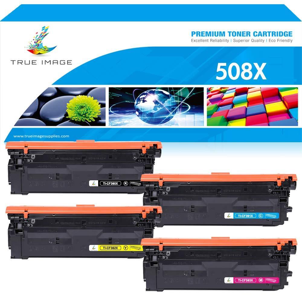 True Image Compatible Toner Cartridge Replacement for HP 508X CF360X CF361X CF362X CF363X Toner HP Laserjet M553dn M577 M553X M553N M553 Printer Ink