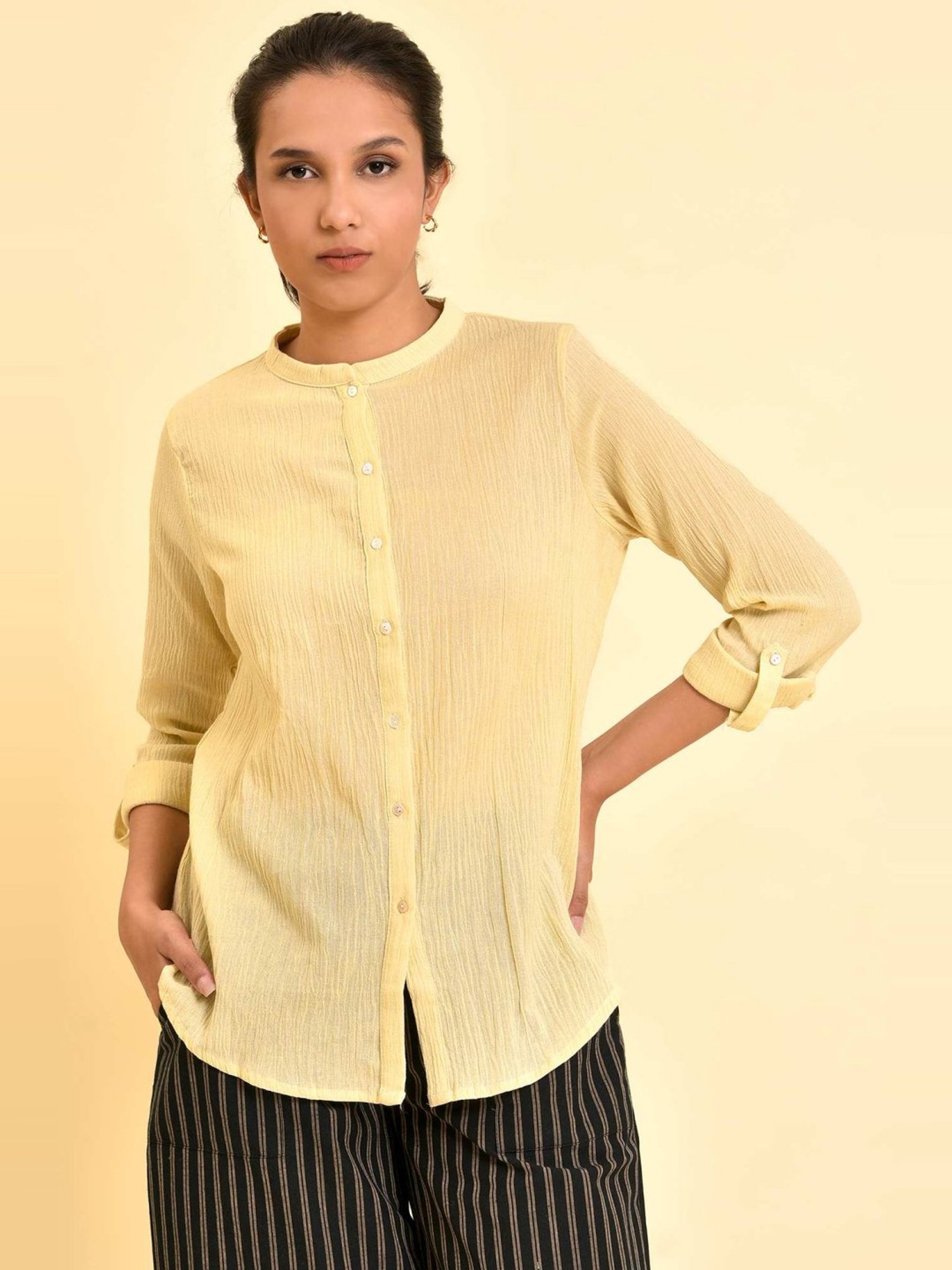W Yellow Cotton Top
