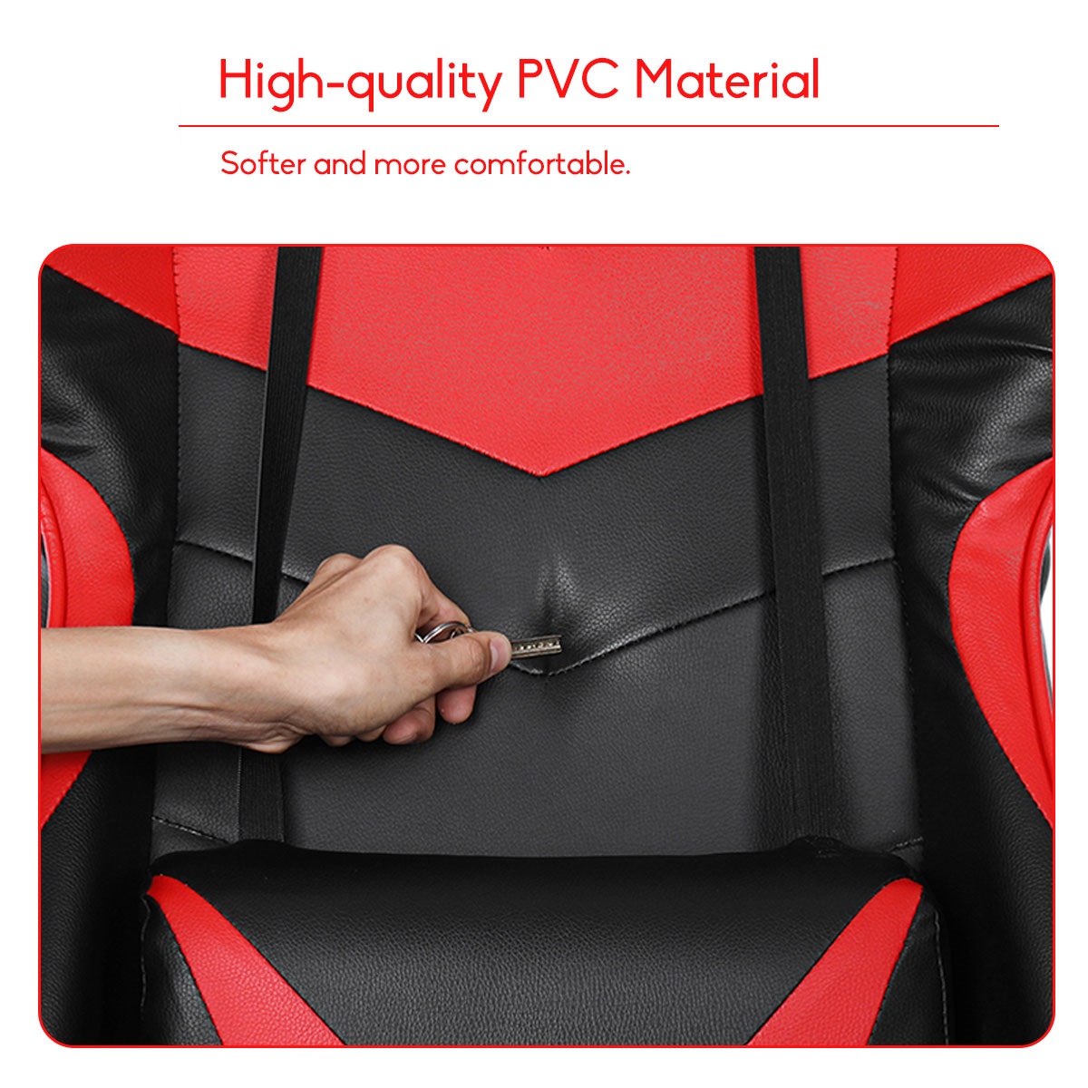 Executive Office Chair Racing Gaming Chair Leather Computer Recliner Swivel Lift