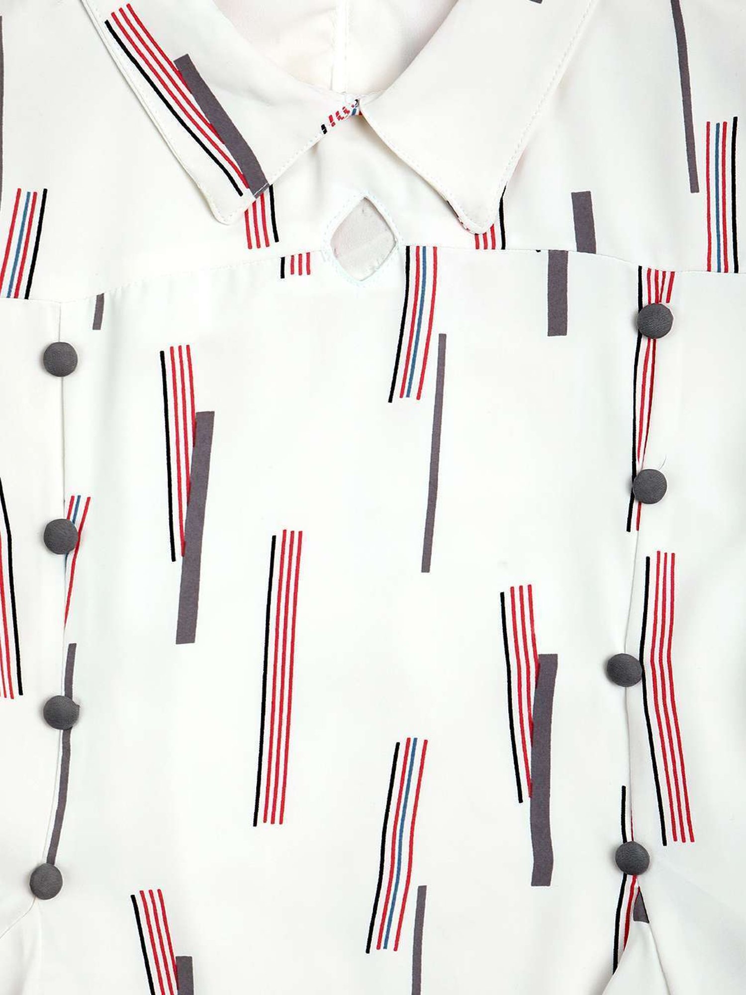 ZIAMA Kids White & Red Printed Top