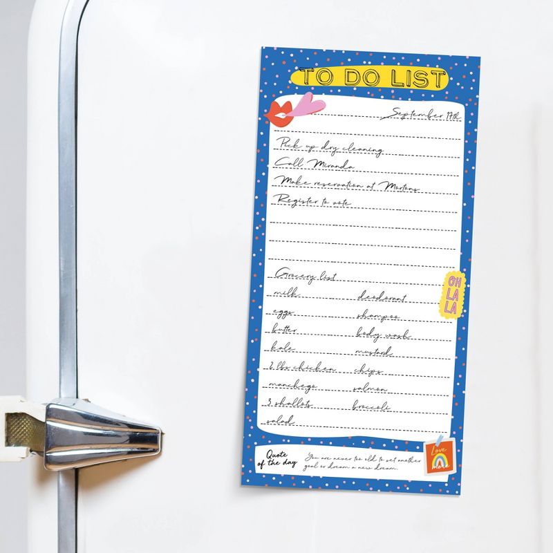 Undated 4" x 8" Blue La La Magnet List Pad - The Time Factory