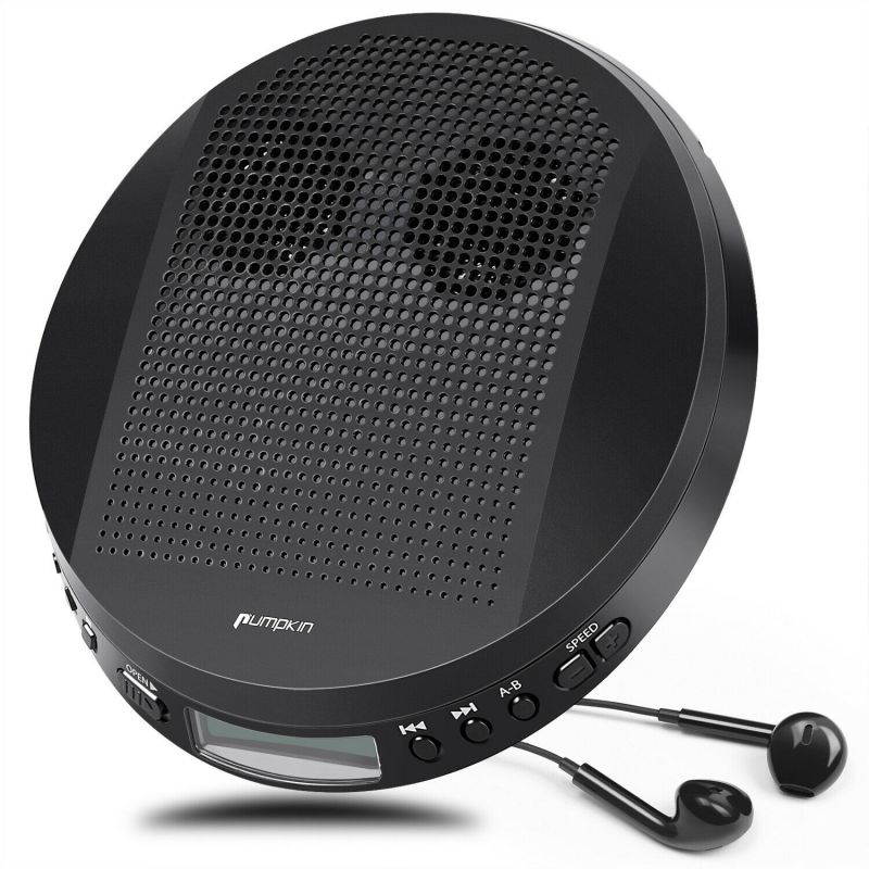 Portable CD Player for Car with Stereo Speaker Headphone LCD Display Anti-Skip