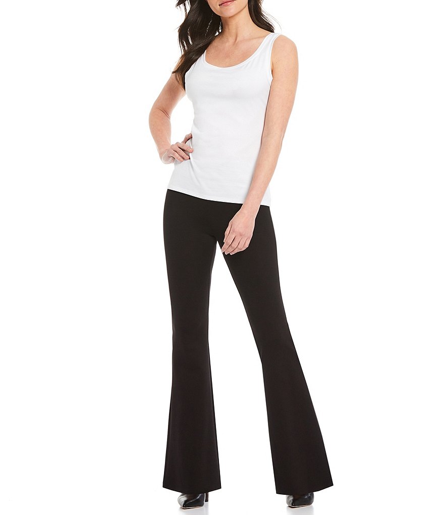 Slim Factor by Investments Ponte Knit Classic Waist Flare Leg Pants