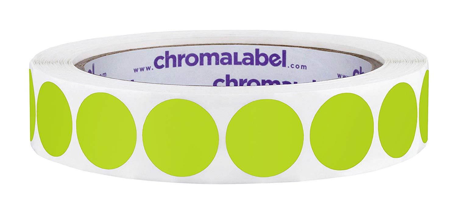 ChromaLabel 3/4 inch Color-Code Dot Labels | 1,000/Roll (Chartreuse)