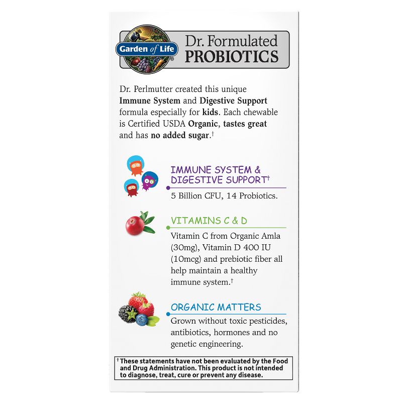 Garden of Life Kid's Probiotics Daily Care Chewables - Berry & Cherry - 30ct