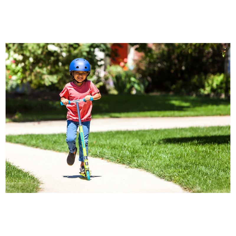 Mongoose Force 1.0 Folding Scooter with Lights - Yellow/Blue