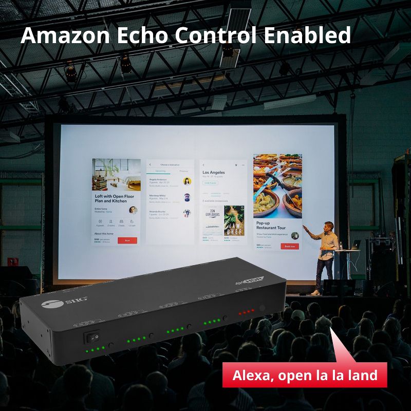 SIIG 4x4 HDMI 2.0 4K HDR Matrix Switch with Cloud Control - 4K - 4 x 4 - 4 x HDMI Out - TAA Compliant