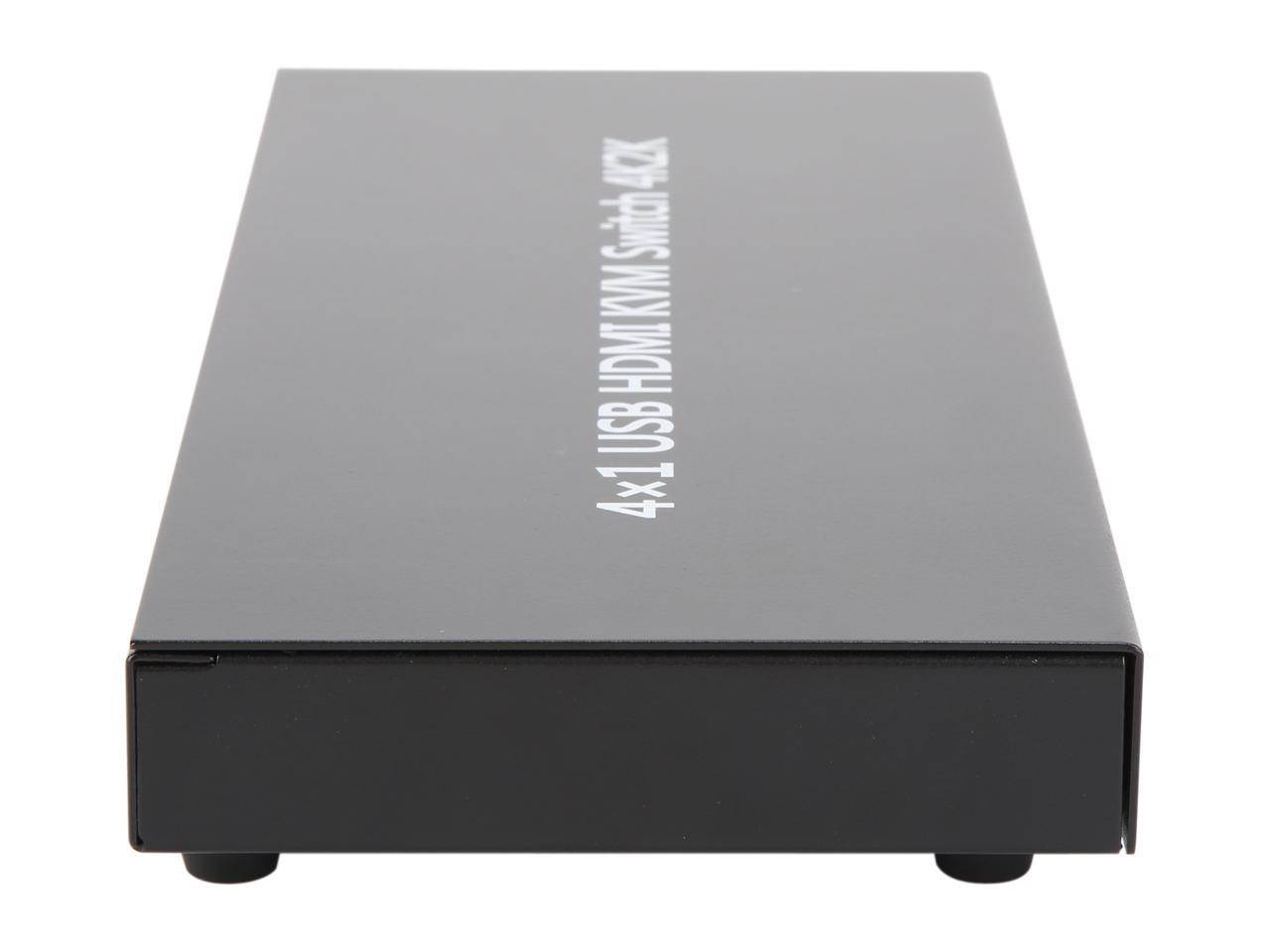 SA KVM-4UHMN KVM Switch, 4 Port HDMI KVM Switch with Cable Kit and Supports EDID HDCP 1080p 3D and Auto Scan,for Windows/XP/Vista Linux and Mac - 4 in 1 out