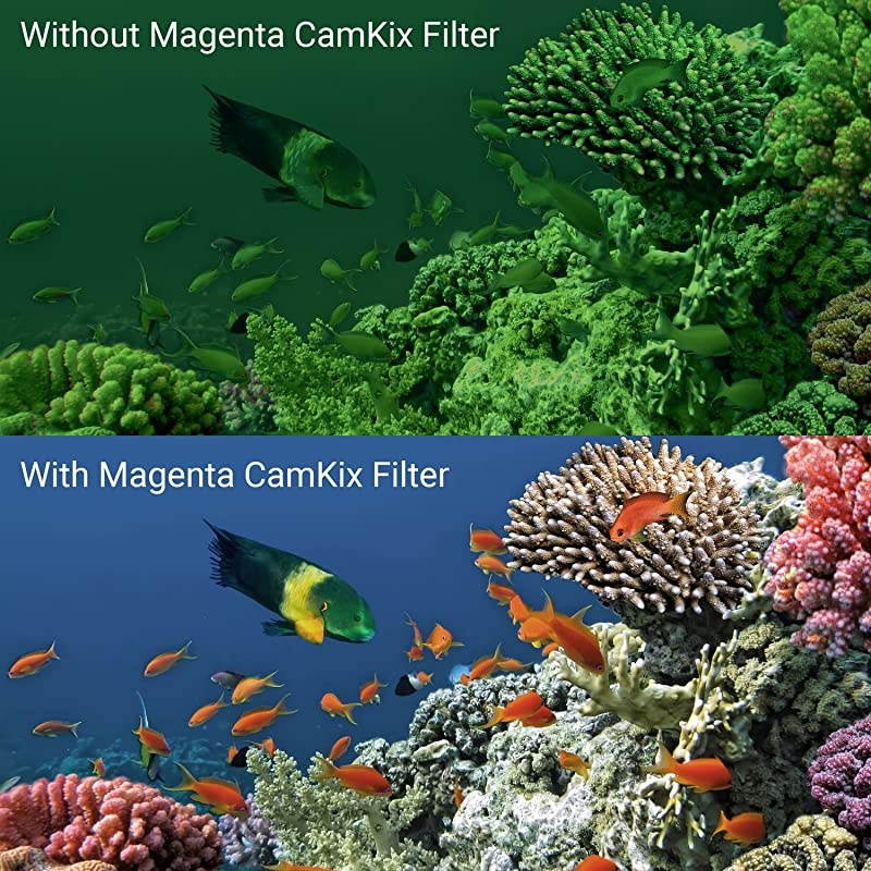 Diving Filter Kit Compatible with GoPro Hero 6 and Hero 5 Black 3 Filters 1x Red 1x Magenta 1x Yellow Not for use with Waterproof housing