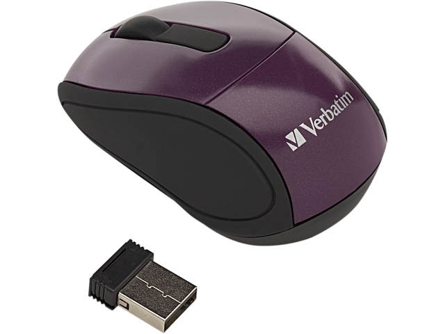 Verbatim 97473 Wireless Mini Travel Optical Mouse - Purple