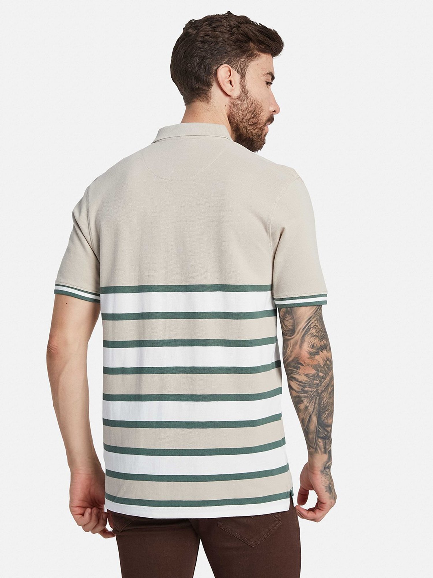 Octave Mastic Regular Fit Striped Polo T-Shirt