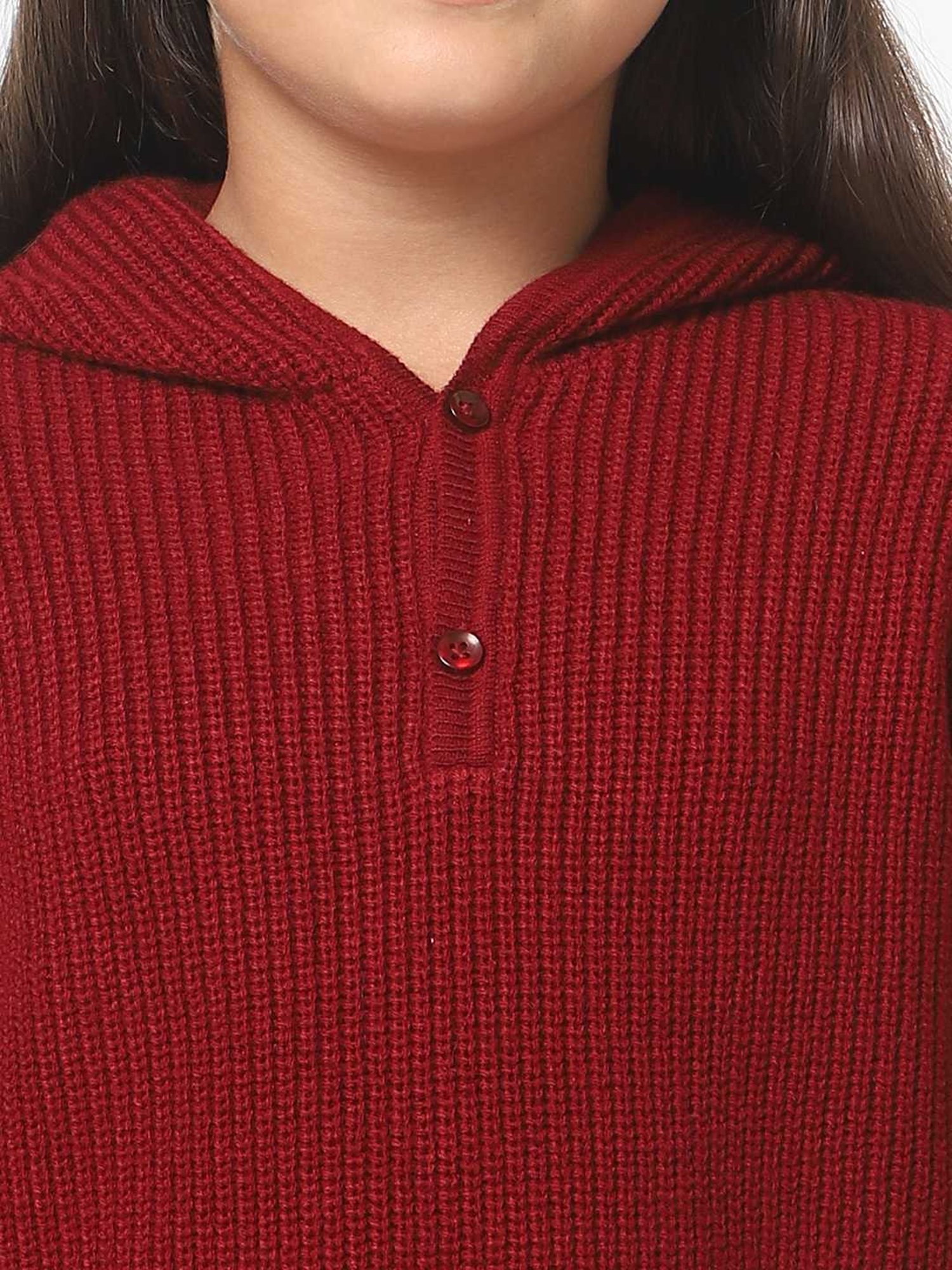 Elle Kids Black Solid Full Sleeves Sweater