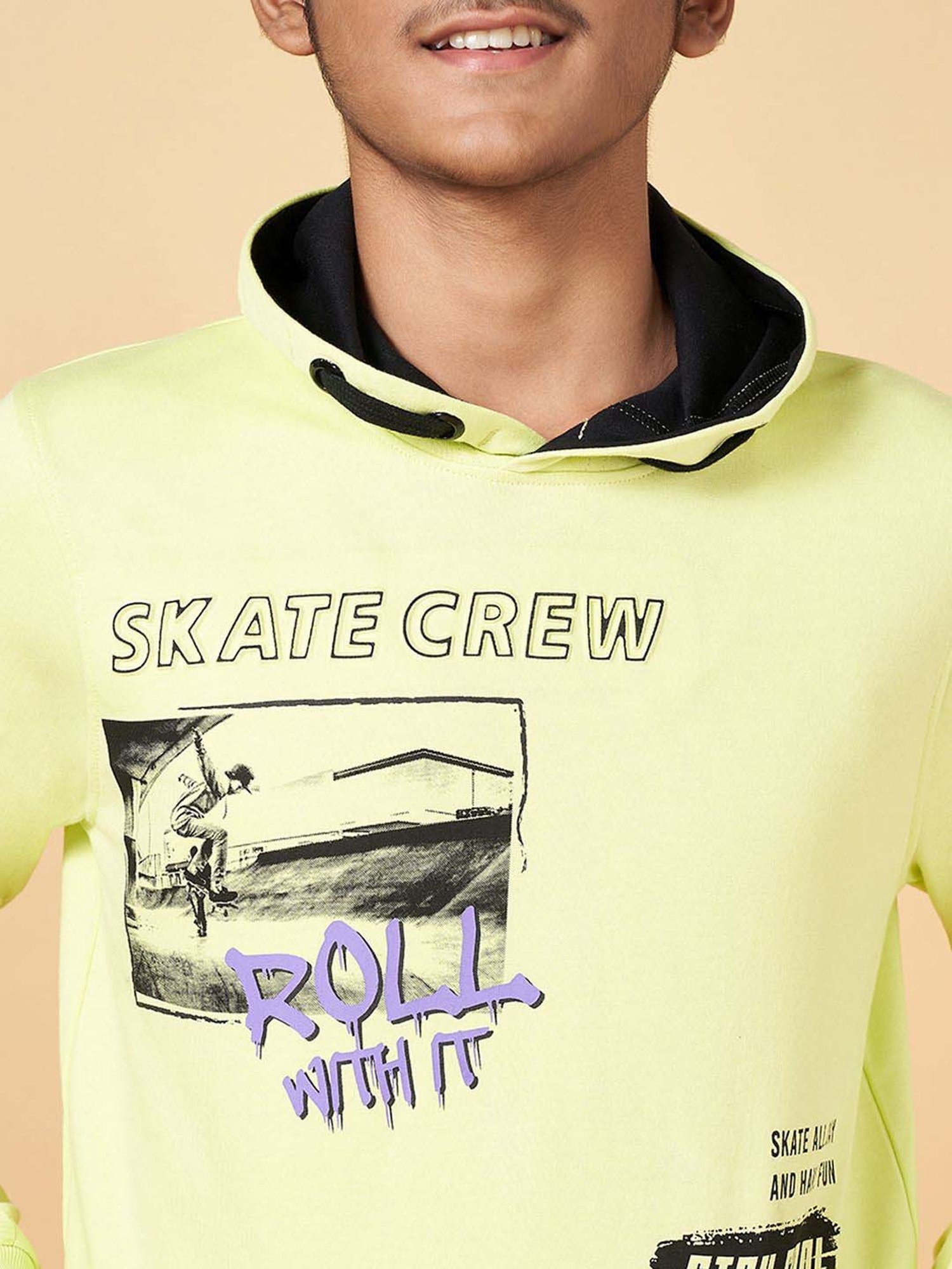 Coolsters by Pantaloons Kids Green Cotton Printed Full Sleeves Sweatshirt