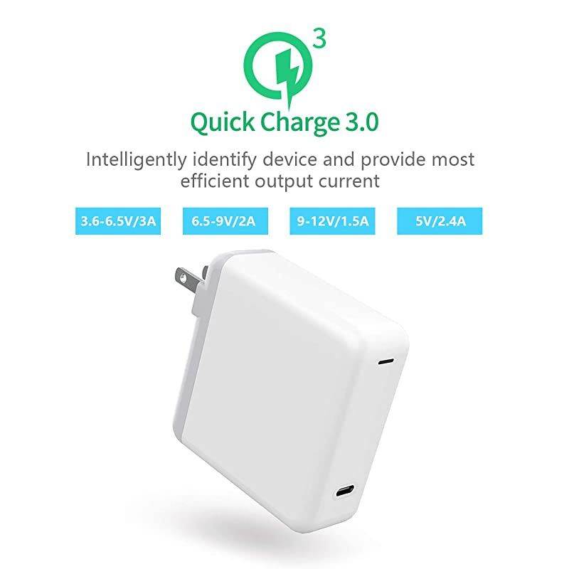 USBC Power Adapter USB C Wall Charger Cable for MacBook Pro 13 inch MacBook Air 13 inch 2020 2019 2018 USB C Laptop Charger 61 Watt USB Type C PD Fast Charger with 66ft USB C to C Power Cord