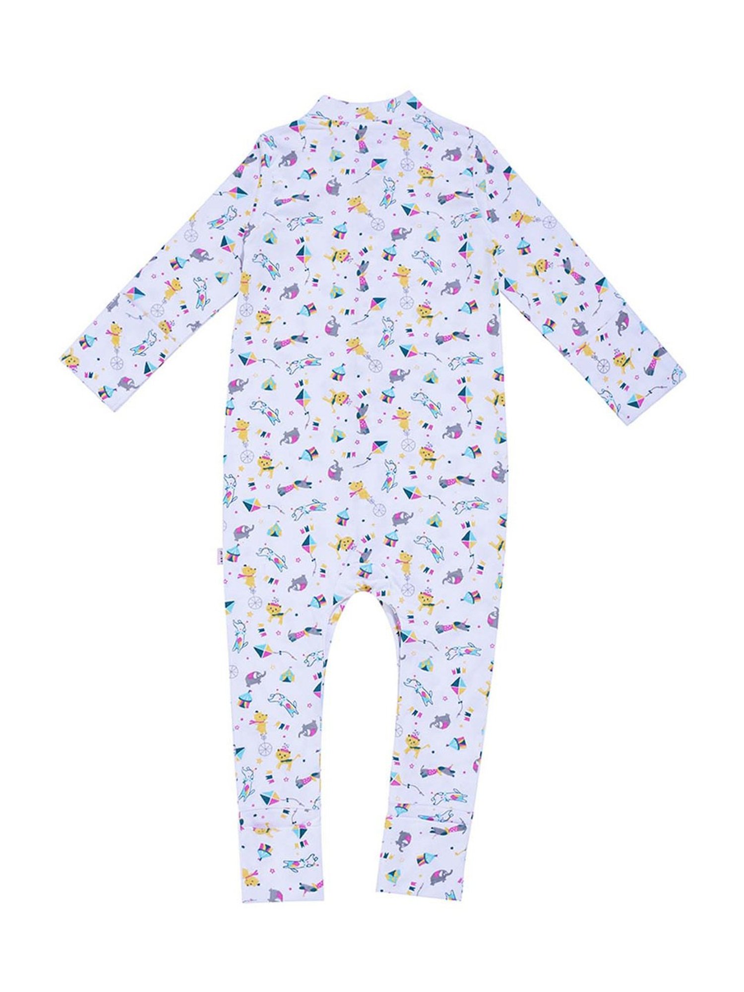 Haus & Kinder Boys Carnival Multicolor Cotton Printed Full Sleeves Sleepsuit