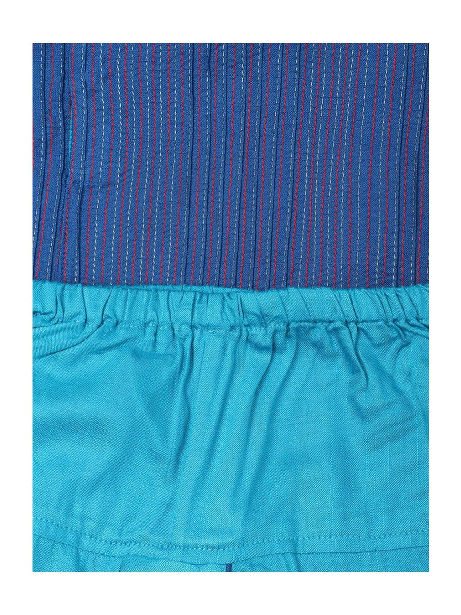 Nino Bambino Kids Navy & White Checks Kurta with Pyjama