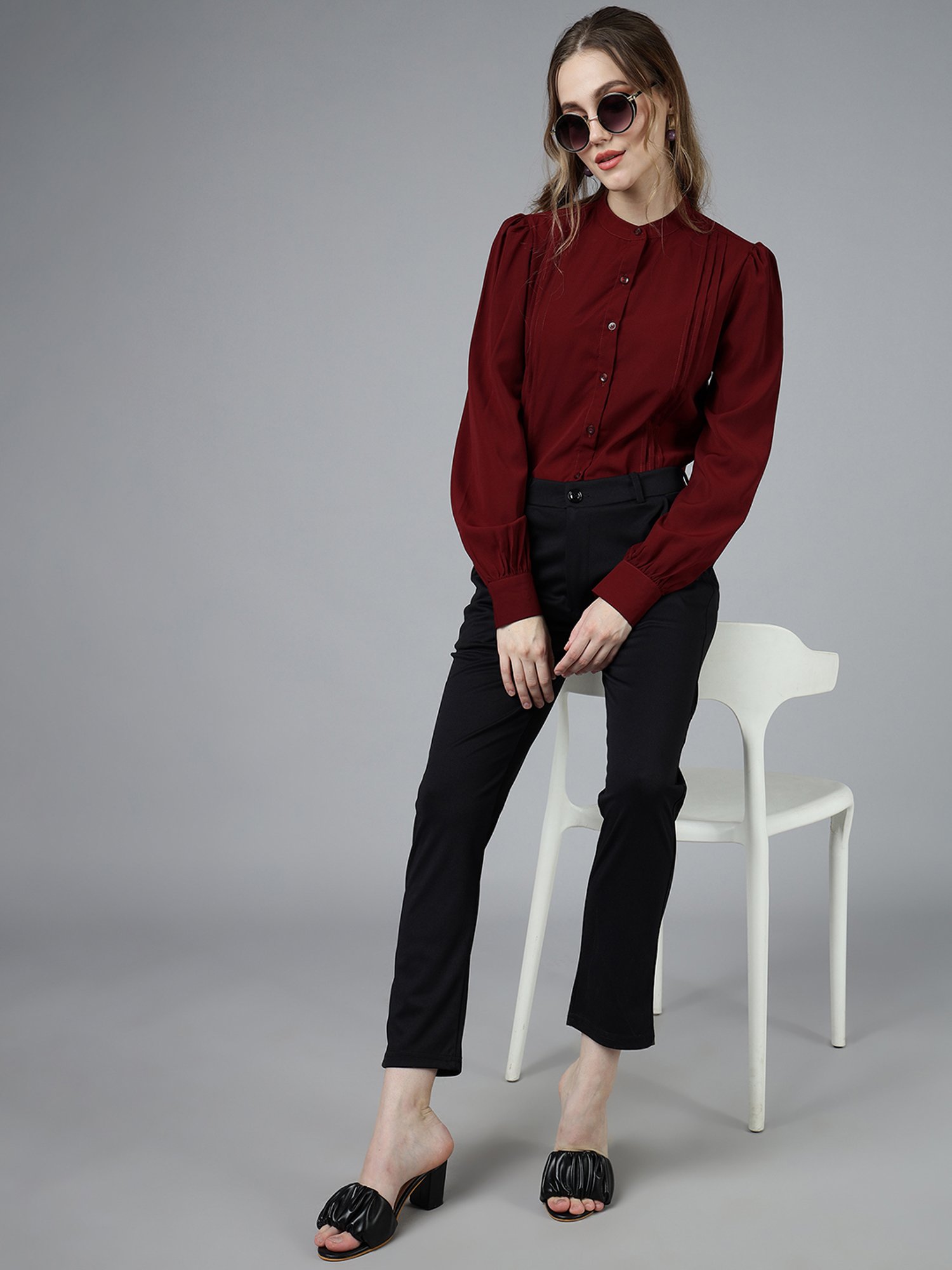 FITHUB Maroon Regular Fit Shirt
