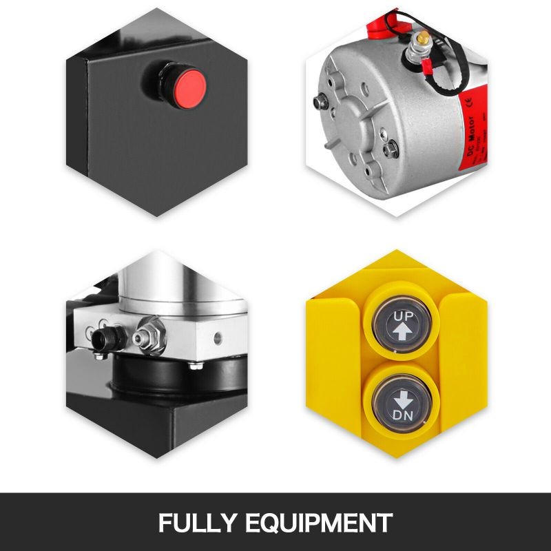 15 Quart Double Acting Hydraulic Pump Dump Trailer Unit Pack Remote Crane