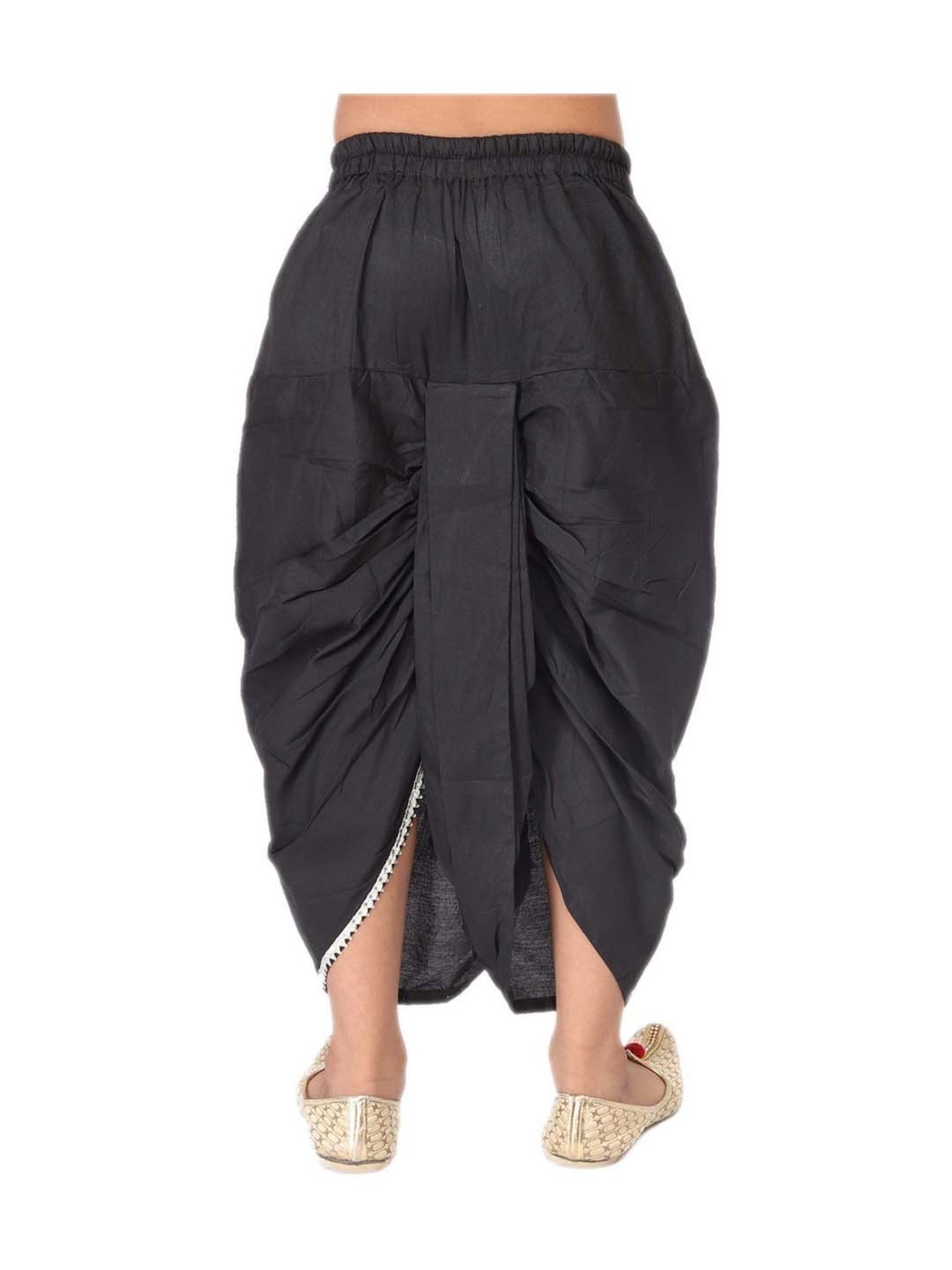 TABARD Kids Black Cotton Regular Fit Dhoti