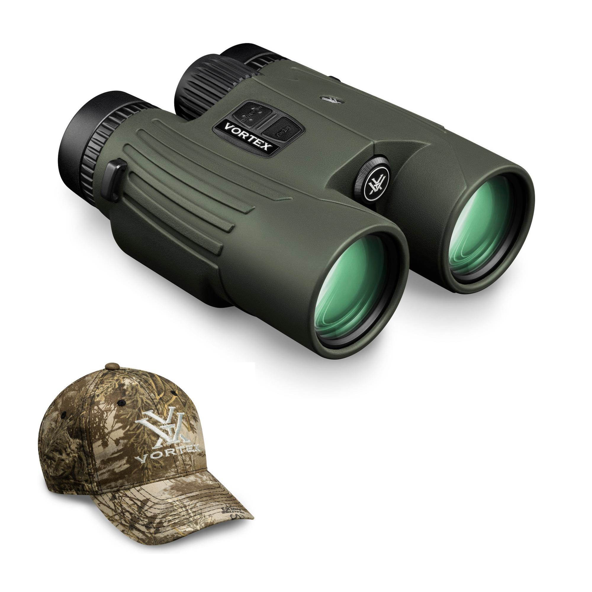 Vortex Fury HD 5000 10x42 Roof Prism Laser Rangefinder Binocular and Cap