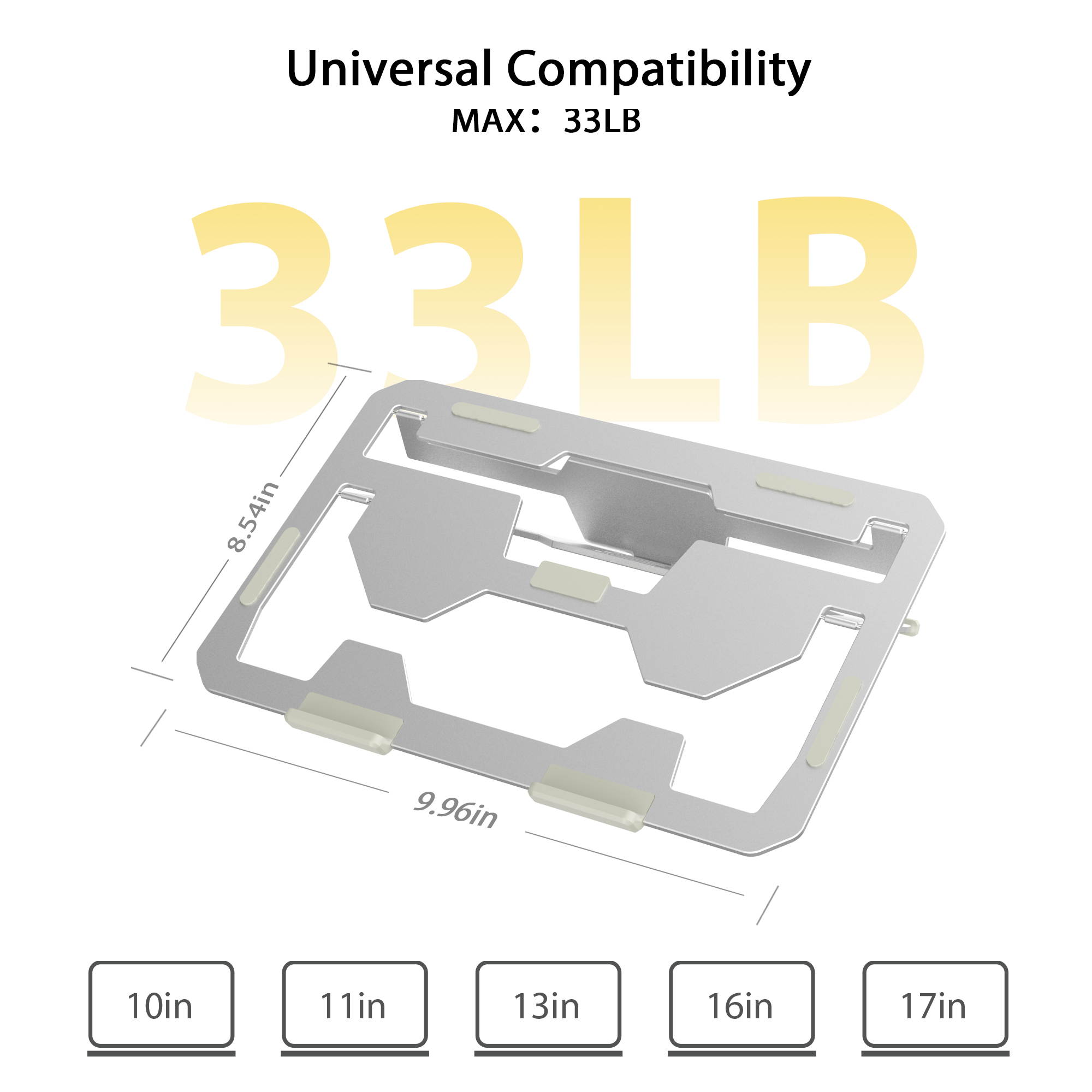 Laptop Stand for Desk - Adjustable Aluminum Drawing Tablet Stand Laptop Riser Portable Tablet Holder Stand Compatible with MacBook Air Pro, ipad Pro HP, Dell, Lenovo More 10-17" Laptops