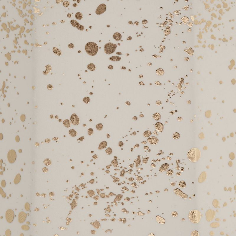 Springcrest Off-White Metallic Dot Medium Drum Lamp Shade 15" Top x 16" Bottom x 11" High (Spider) Replacement with Harp and Finial