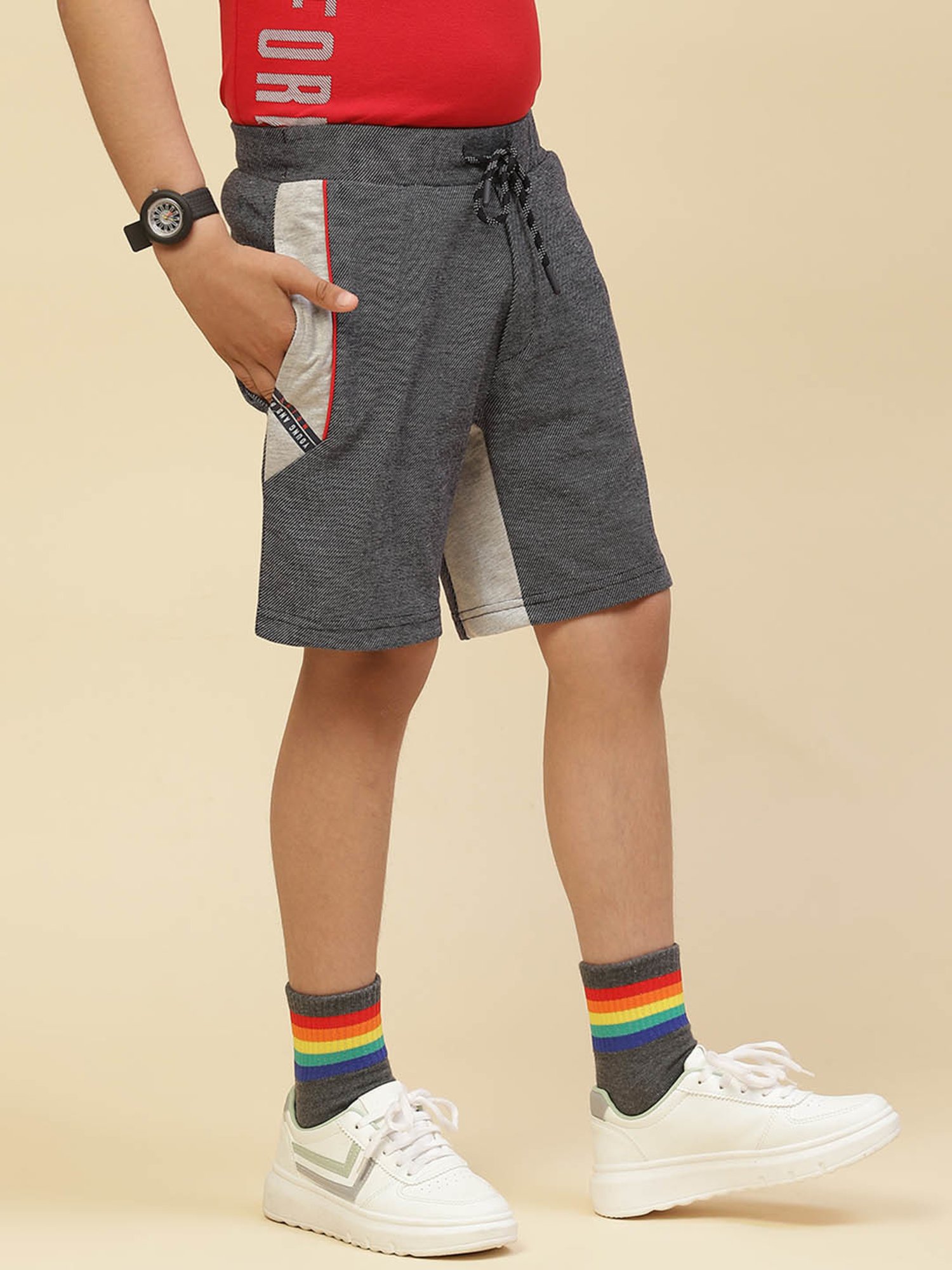 Monte Carlo Kids Navy Textured Bermudas