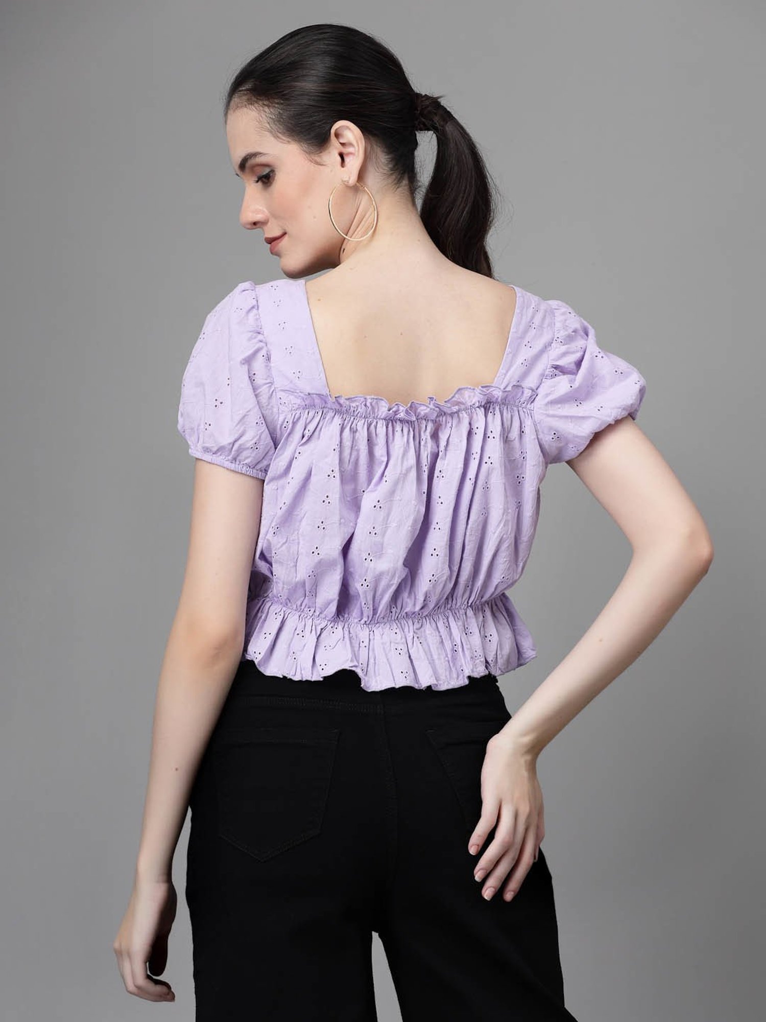 Global Republic Lilac Embroidered Top