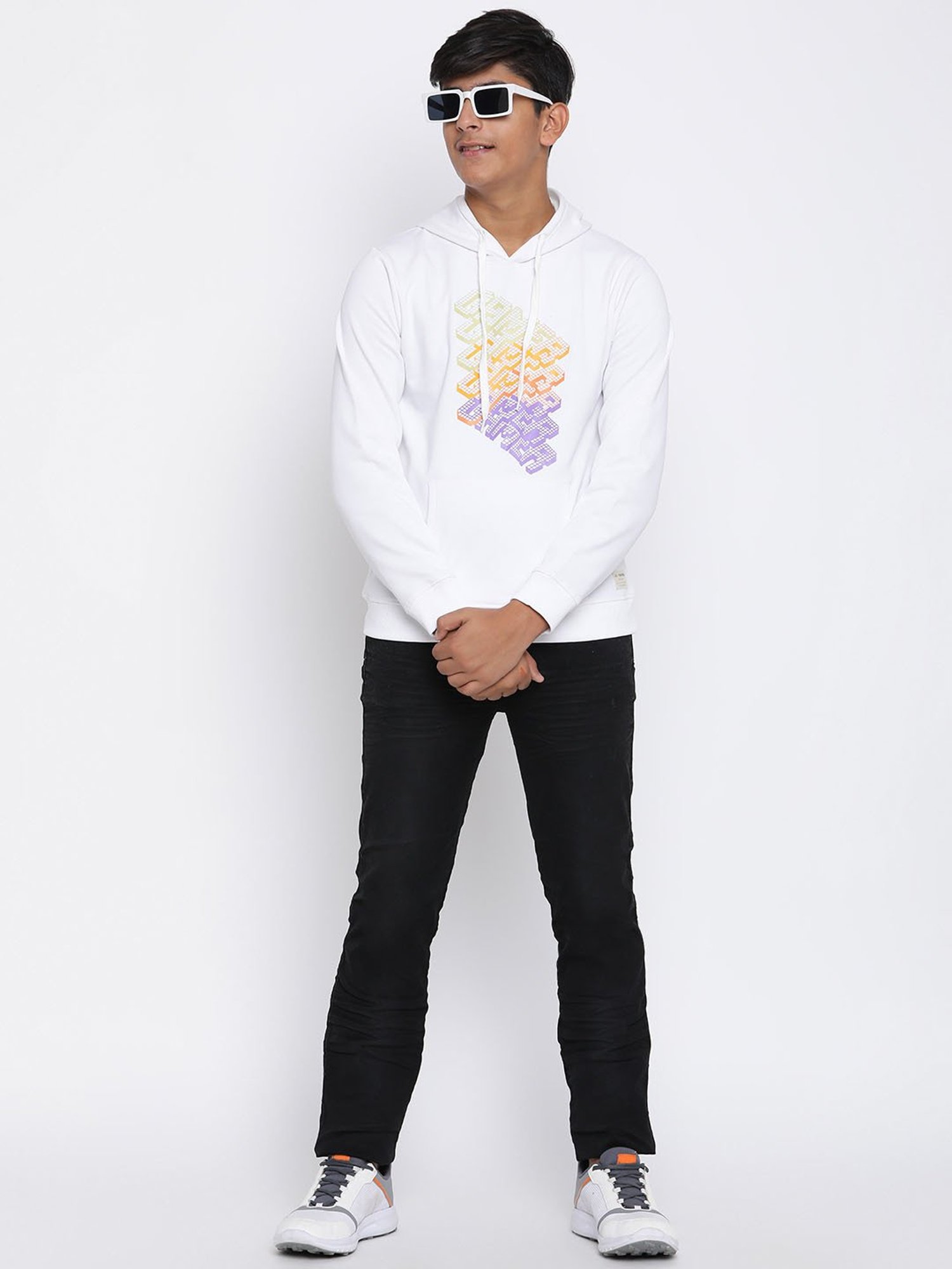 Lil Tomatoes Kids White Printed Full Sleeves Sweatshirt