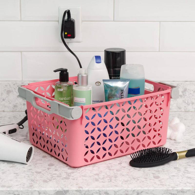 IRIS Large Decorative Basket, 1 Pack, Coral