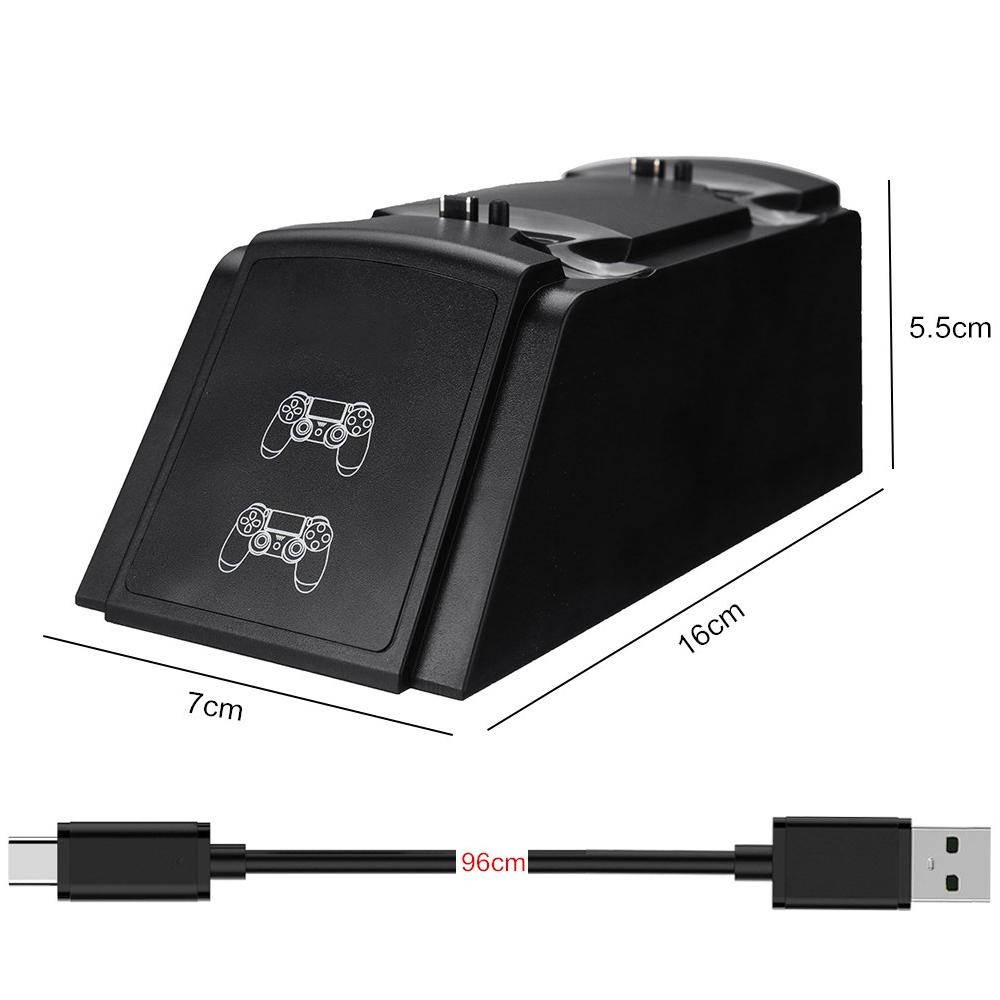 Wireless Dual Charging Dock Charger Stand with LED Light For PS4 Controller -