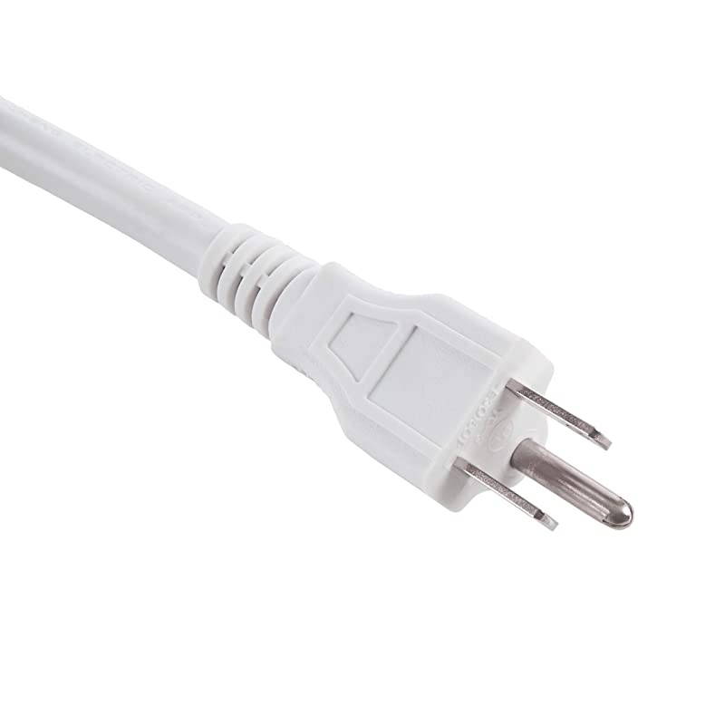 Basics 6Outlet Surge Protector Power Strip with 2 USB Ports 500 Joule White 2Pack