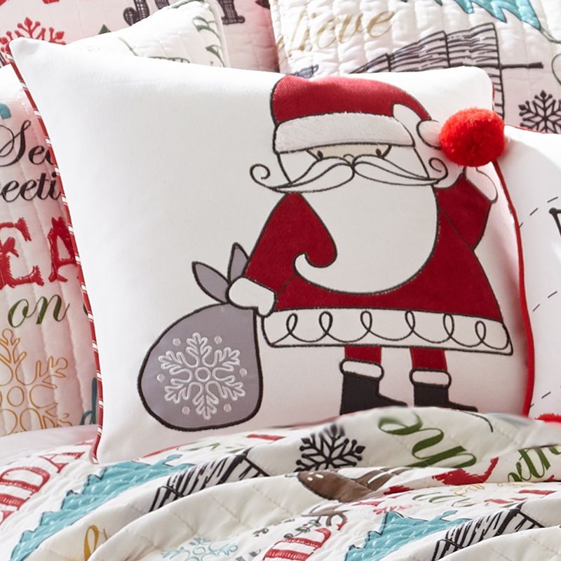 Santa Clause Lane Holiday Decorative Pillow White - Levtex Home
